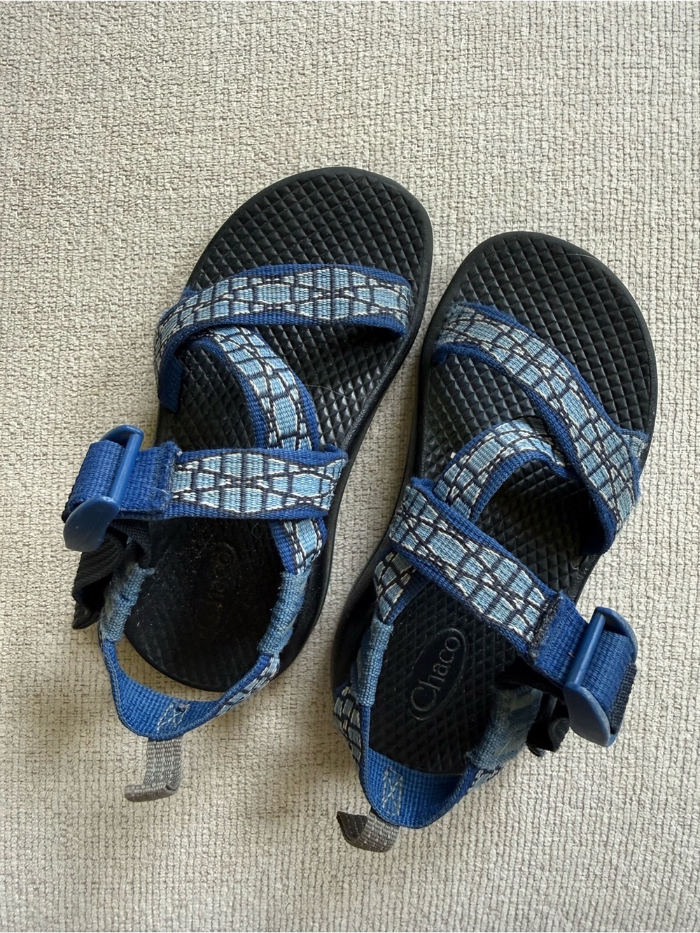 Chaco Kids Blue Patterned Strap Sandals